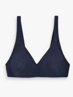 Next Non Pad Non Wire Cotton Blend Ultimate Comfort Bras 3 Pack White/Navy Blue/Pink New