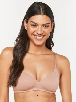 Next Pad Non Wire Cotton Blend Ultimate Comfort Bras 3 Pack White/Navy Blue/Pink Hot