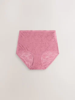 Next White/Pink/Navy Full Brief Comfort Bonded Lace Knickers 7 Pack Outlet