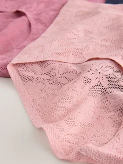 Next White/Pink/Navy Full Brief Comfort Bonded Lace Knickers 7 Pack Outlet