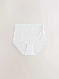 Next White/Pink/Navy Full Brief Comfort Bonded Lace Knickers 7 Pack Outlet