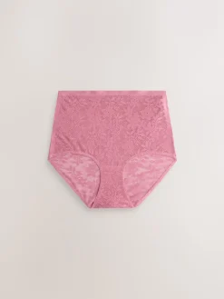 Next White/Pink/Navy Full Brief Comfort Bonded Lace Knickers 7 Pack Outlet