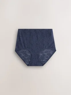 Next White/Pink/Navy Full Brief Comfort Bonded Lace Knickers 7 Pack Outlet