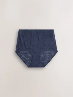 Next White/Pink/Navy Full Brief Comfort Bonded Lace Knickers 7 Pack Outlet