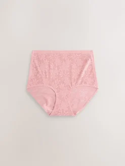 Next White/Pink/Navy Full Brief Comfort Bonded Lace Knickers 7 Pack Outlet