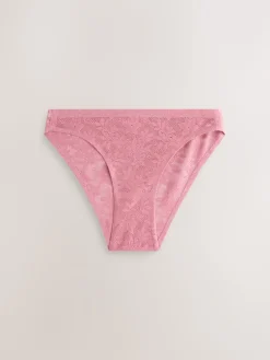 Next White/Pink/Praline Nude High Leg Comfort Bonded Lace Knickers 7 Pack Online