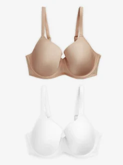 Next DD+ Light Pad Full Cup Smoothing T-Shirt Bras 2 Pack White/Praline Nude Discount