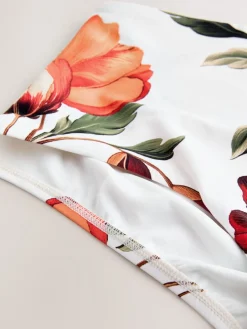 Next White/Red Floral High Waist Bikini Bottoms Online