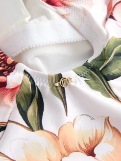 Next Wrap Tummy Control Swimsuit White/Red Floral Online