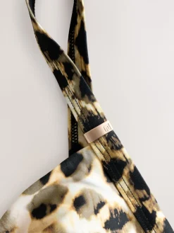 Next Yellow/Cream Leopard Shaping Tummy Control Swimsuit Sale