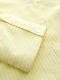 Next Embroidered Long Sleeve Shirt Yellow/White Stripe Banana Sale