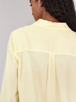 Next Soft Relaxed Long Sleeve Shirt Yellow/White Stripe New