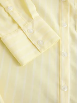 Next Soft Relaxed Long Sleeve Shirt Yellow/White Stripe New