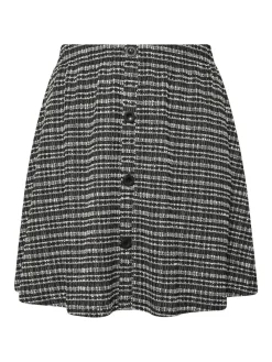 Yours Curve Black Boucle A Line Button Skirt Hot
