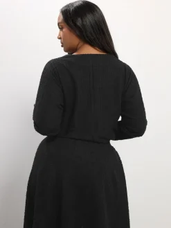 Yours Curve Black Boucle Mini Skirt Hot