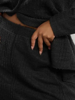 Yours Curve Black Boucle Mini Skirt Hot