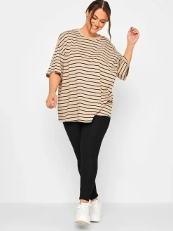 Yours Curve Black Cotton Essential Leggings 2 Pack