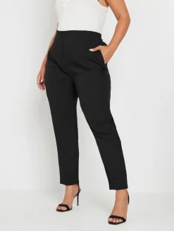 Yours Curve Black Darted Waist Tapered Trousers Online
