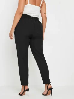 Yours Curve Black Darted Waist Tapered Trousers Online