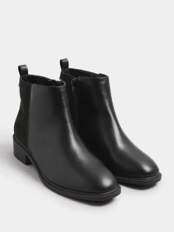 Yours Curve Extra Wide Fit Extra-Wide Fit Metal Trim Ankle Boots Black Outlet