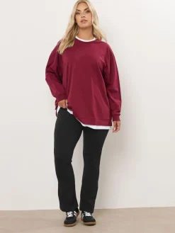 Yours Curve Flare Leggings Black Discount