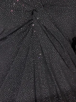 Yours Curve Black London Glitter Long Sleeve Knot Maxi Dress Hot