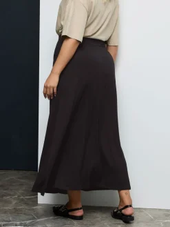 Yours Curve Black Maxi Jersey Stretch Skirt Sale