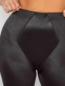 Yours Curve Black Satin Tummy Control High Waisted Shorts Best