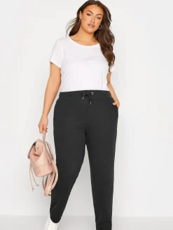 Yours Curve Black Straight Leg Joggers Sale
