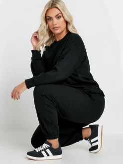 Yours Curve Black Sweatshirt & Joggers Set Best