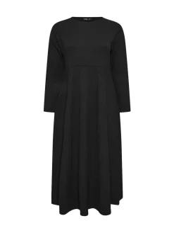 Yours Curve Black Textured Flared Maxi Dress Sale