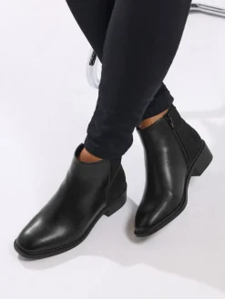 Yours Curve Wide Fit Extra-Wide Fit Metal Trim Ankle Boots Black Best