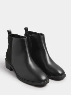 Yours Curve Wide Fit Extra-Wide Fit Metal Trim Ankle Boots Black Best