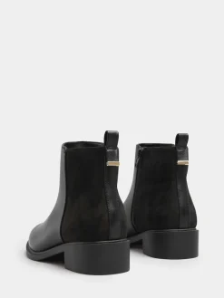 Yours Curve Wide Fit Extra-Wide Fit Metal Trim Ankle Boots Black Best