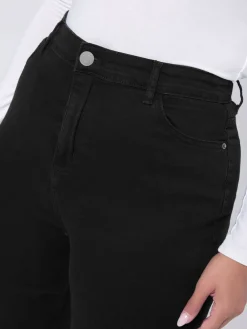 Yours Curve Black Wide Leg Jeans Clearance