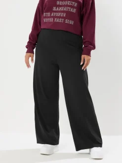 Yours Curve Wide Leg Leggings Black Hot