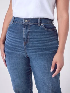 Yours Curve Blue Boyfriend Jeans Online