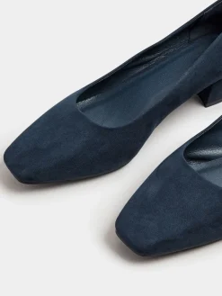 Yours Curve Blue Extra-Wide Fit Square Toe Court Shoes Best