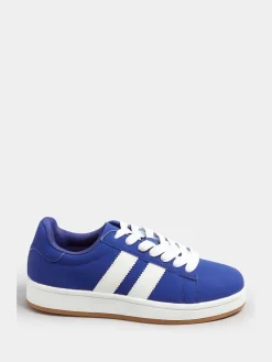 Yours Curve Wide Fit Wide Fit Padded Skate Trainers Blue Discount