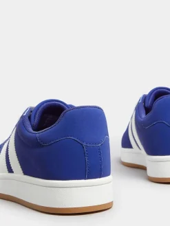 Yours Curve Wide Fit Wide Fit Padded Skate Trainers Blue Discount