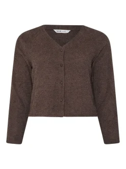 Yours Curve Chenille Cardigan Brown Outlet