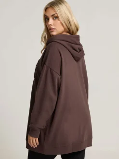 Yours Curve Brown Coffee Club Hoodie Sale