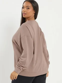 Yours Curve Brown Sunday Sweatshirt Online
