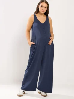 Yours Curve Maternity Breastfeeding Jumpsuit Coal Black Clearance