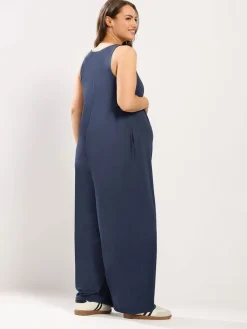 Yours Curve Maternity Breastfeeding Jumpsuit Coal Black Clearance