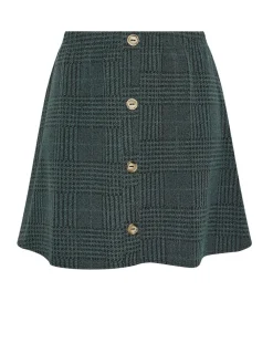 Yours Curve Green Button Front Skirt Clearance