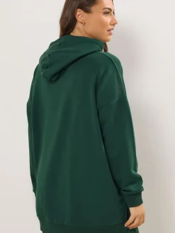 Yours Curve Pocket Detail Hoodie Green Discount