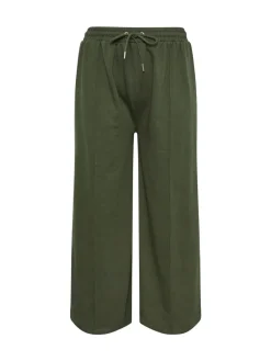 Yours Curve Wide Fit Wide Leg Joggers Green Sale