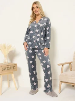 Yours Curve Grey Baby Fleece Pyjamas Set Best
