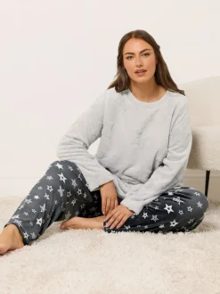 Yours Curve Clipped Lounge Set Grey Hot